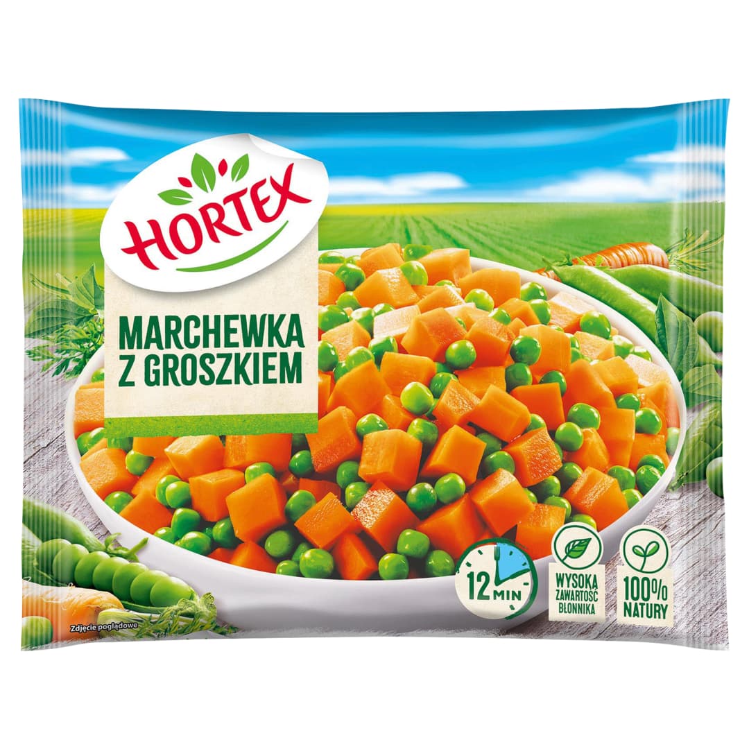 HORTEX Marchewka z groszkiem mrozona. 16,20 zl/kg