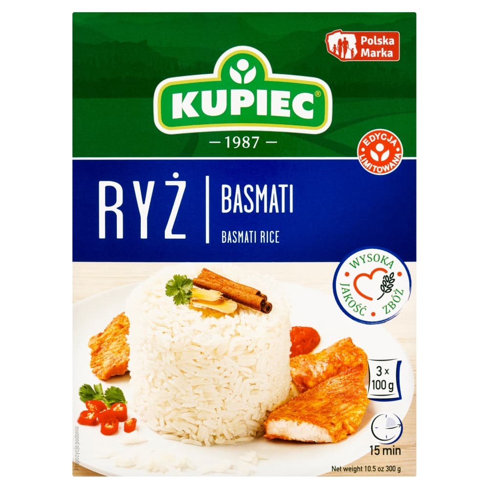 KUPIEC Ryz basmati 3x100g. 22,30 zl/kg