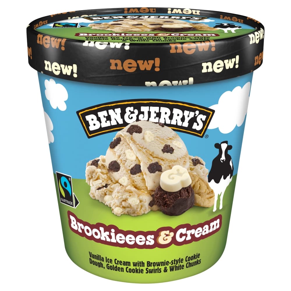 BEN&JERRY'S Lody waniliowe z kawalkami ciastek kakaowych. 58,47 zl/l