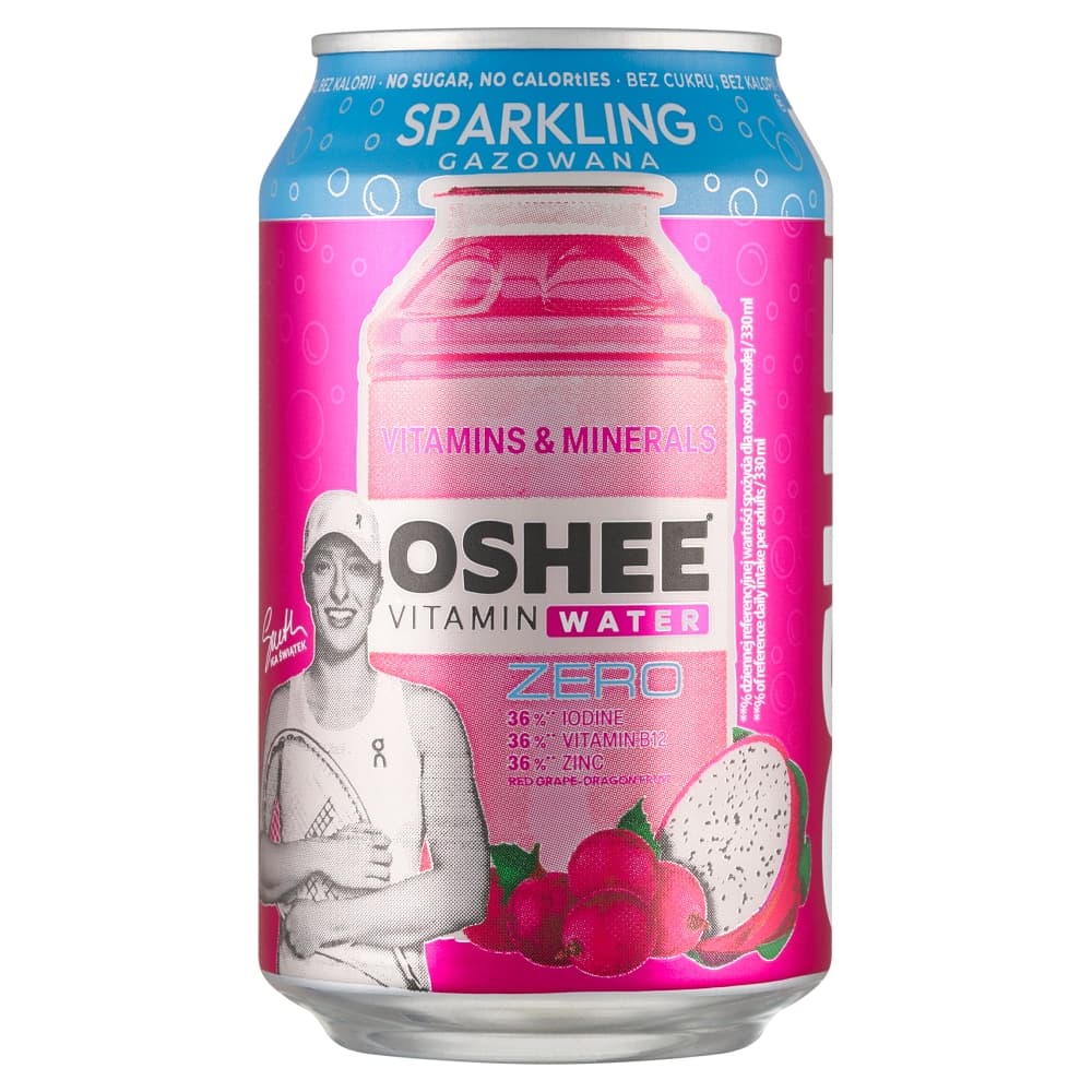OSHEE VITAMIN WATER Napoj gazowany o smaku czerwonych winogron i dragonfruit bez cukru. 12,58 zl/l