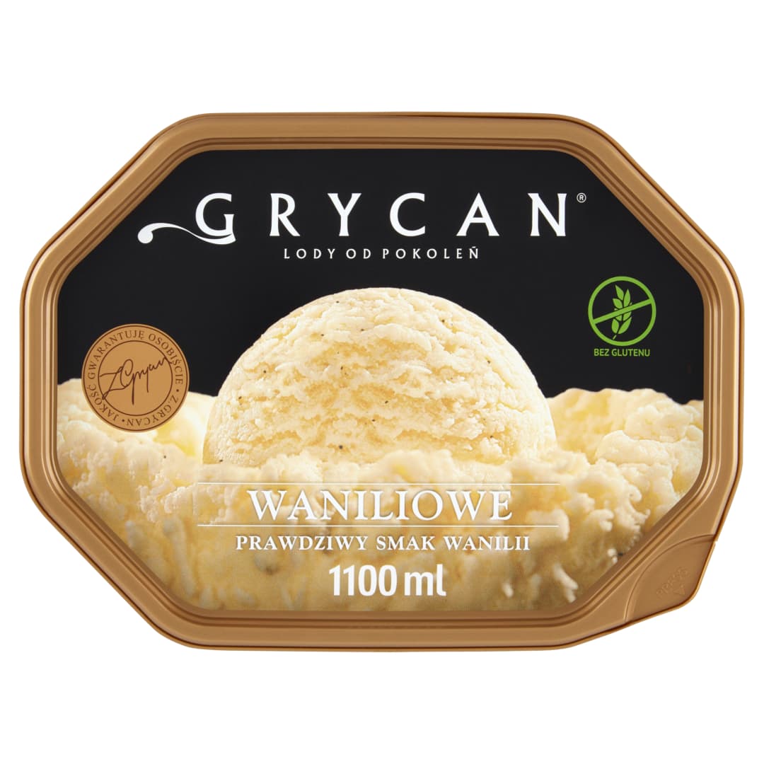 GRYCAN Lody waniliowe bezglutenowe. 20,45 zl/l