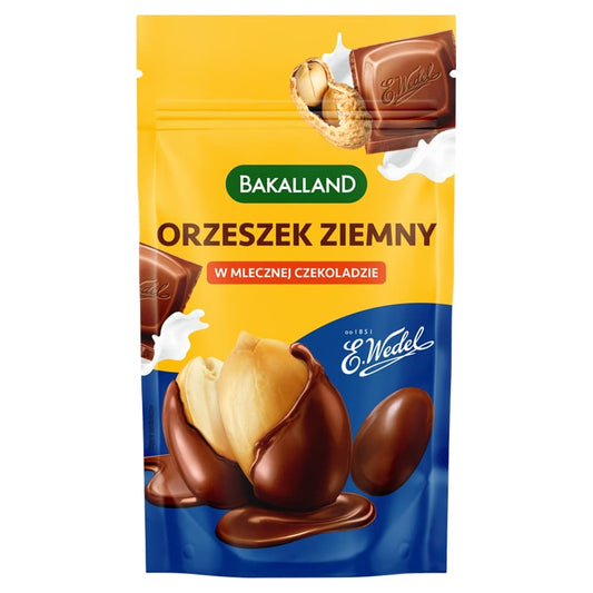 BAKALLAND Orzeszek ziemny w mlecznej czekoladzie Wedel. 101,25 zl/kg