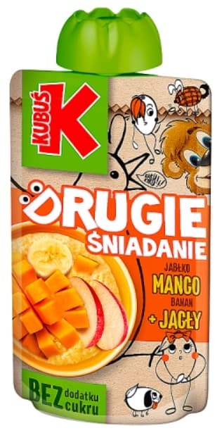 KUBUS DRUGIE SNIADANIE Mus jablko mango banan + jagly. 23,90 zl/kg