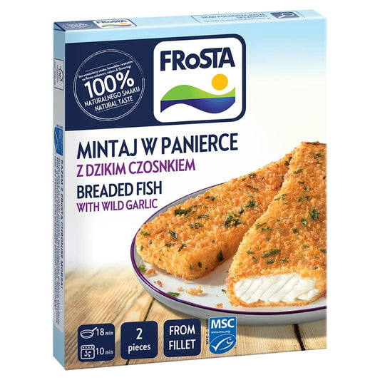 FROSTA Mintaj w panierce z dzikim czosnkiem mrozony. 45,79 zl/kg