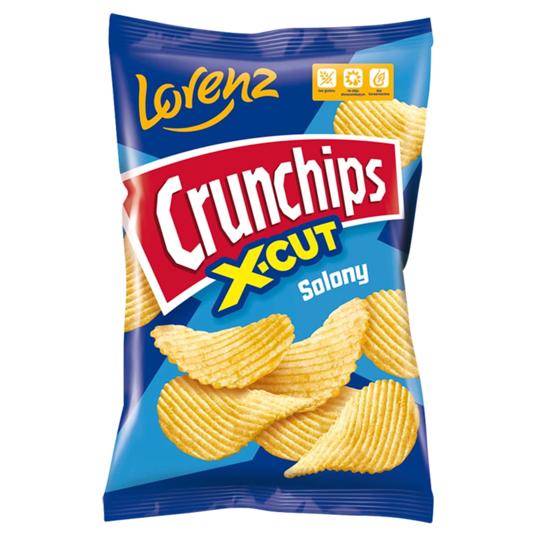 CRUNCHIPS X-CUT Chipsy ziemniaczane solone. 60,64 zl/kg