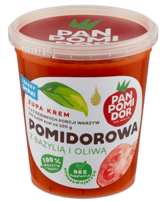 PAN POMIDOR Zupa krem pomidorowa z bazylia i oliwa. 18,98 zl/kg