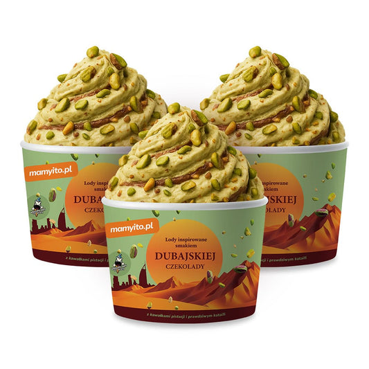 WIDZIALY GALY CO BRALY Lody inspirowane smakiem Dubajskiej Czekolady 3x220 ml
 Zdjecie ma charakter pogladowy. Rzeczywisty wyglad produktu moze nieznacznie roznic sie od przedstawionego..