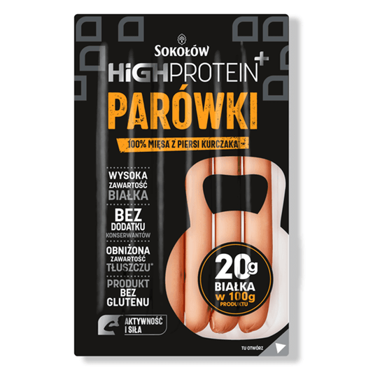 HIGH PROTEIN Parowki z piersi kurczaka. 44,95 zl/kg