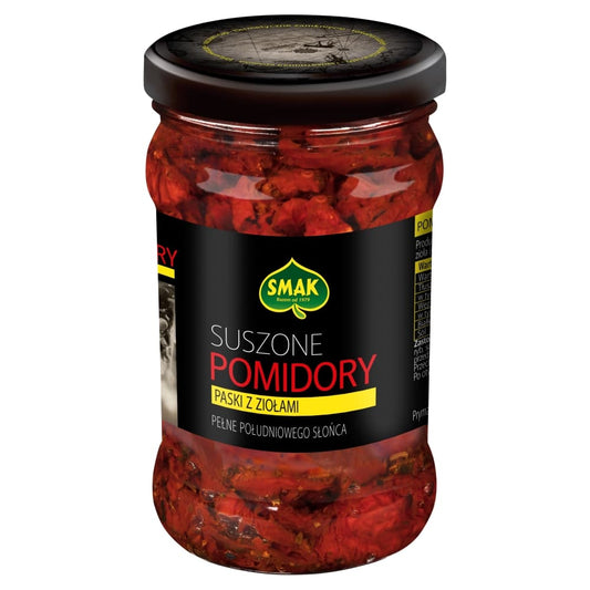 SMAK Suszone pomidory paski z ziolami. 43,89 zl/kg