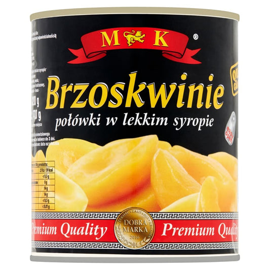 MK Brzoskwinie polowki w lekkim syropie. 10,60 zl/kg